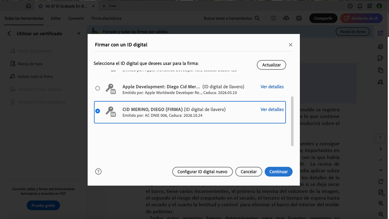 Firma de documentos en Adobe Acrobat Reader